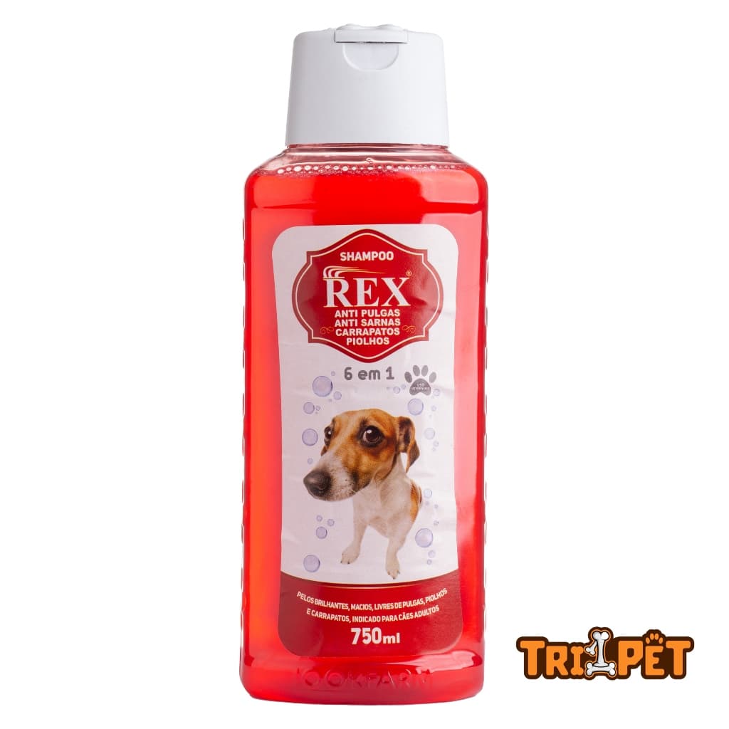 Shampoo Para Cachorro Rex Anti Pulgas Sarna e Carrapatos  750ml