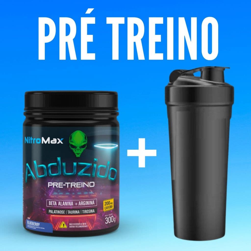 pre treino abduzido e coqueteleira pre workout