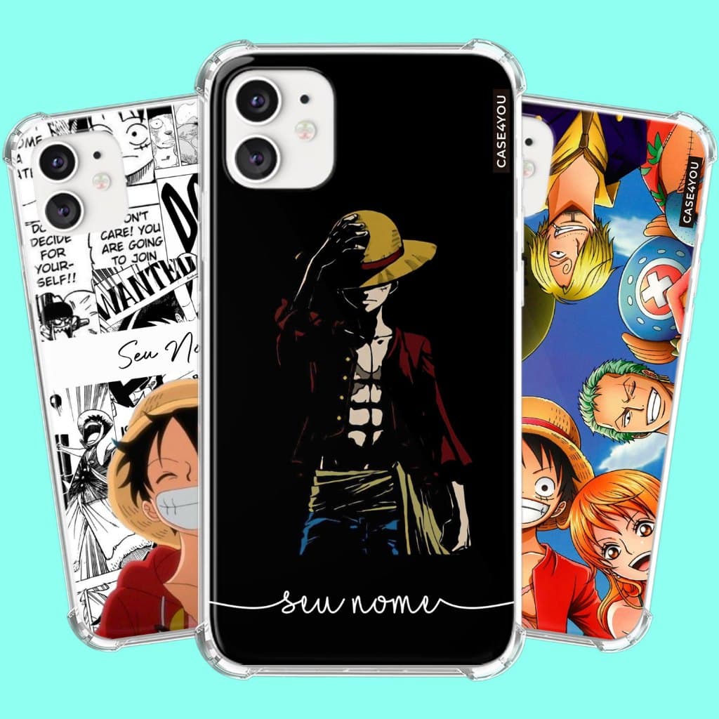 Capa Capinha de celular Personalizada Anti-impacto com nome One Piece