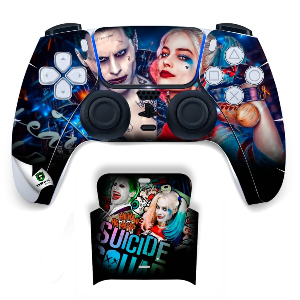 Adesivo de proteção controle videogame harley e joker