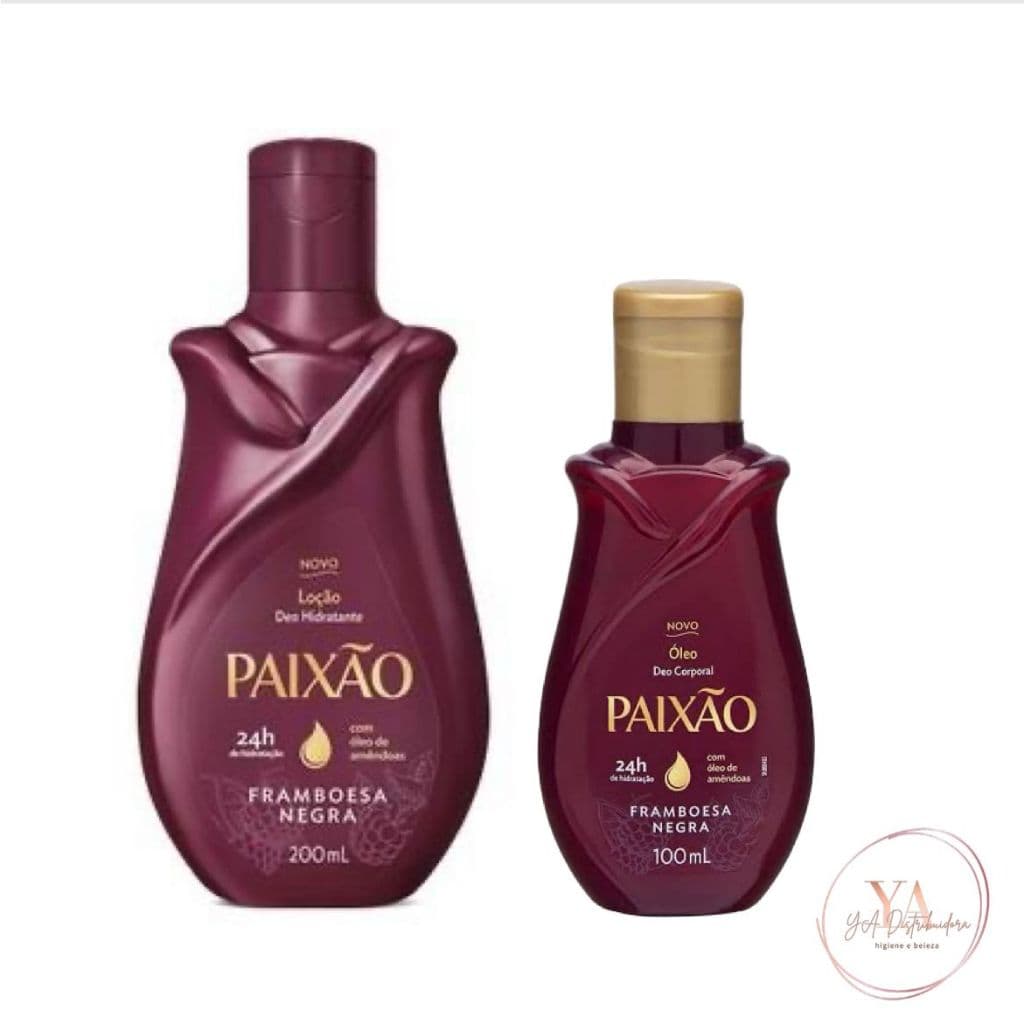 Kit Loção Hidratante Paixão Framboesa Negra 200ml + Óleo Corporal Paixão Framboesa Negra 100ml