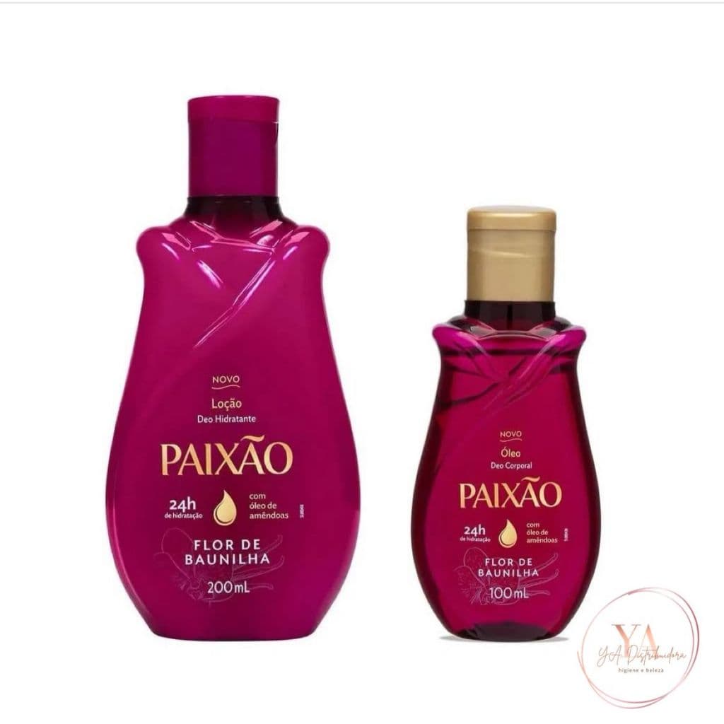 Kit Loção Hidratante Paixão Flor de Baunilha 200ml + Óleo Corporal Paixão Flor de Baunilha 100ml