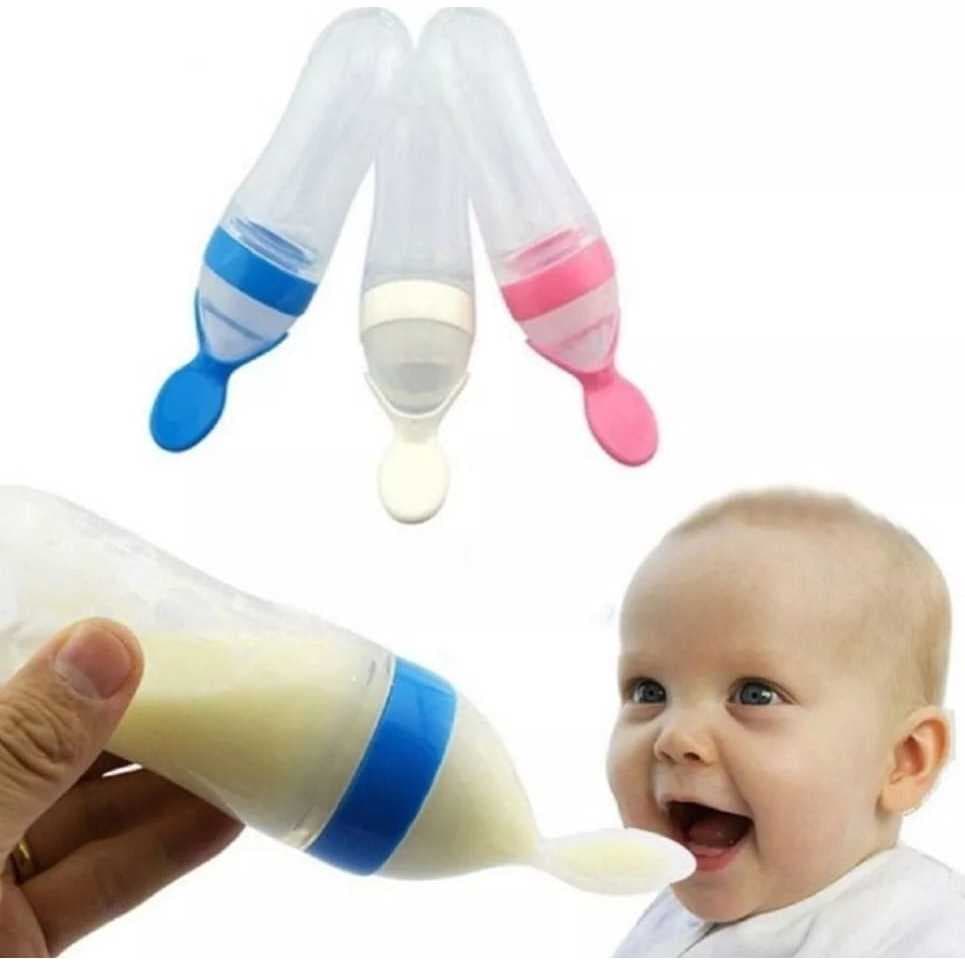 Colher Com Dosador Mamadeira Infantil De Silicone Para Bebê Alimentação - Envio Agora!
