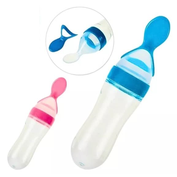 Colher Mamadeira Infantil Com Dosador De Silicone Para Bebê Alimentação - Envio Rápido