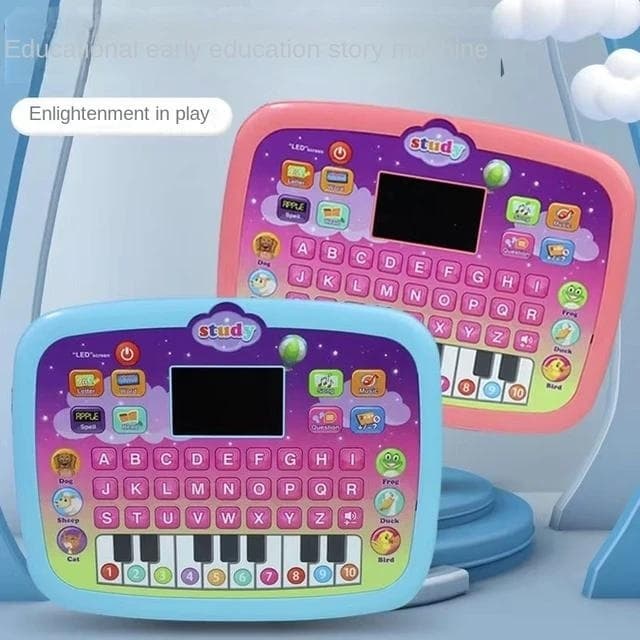 Brinquedo Tablet display LED para crianças pré-escolares brinquedos educativos portátil máquina de aprendizado de inglês