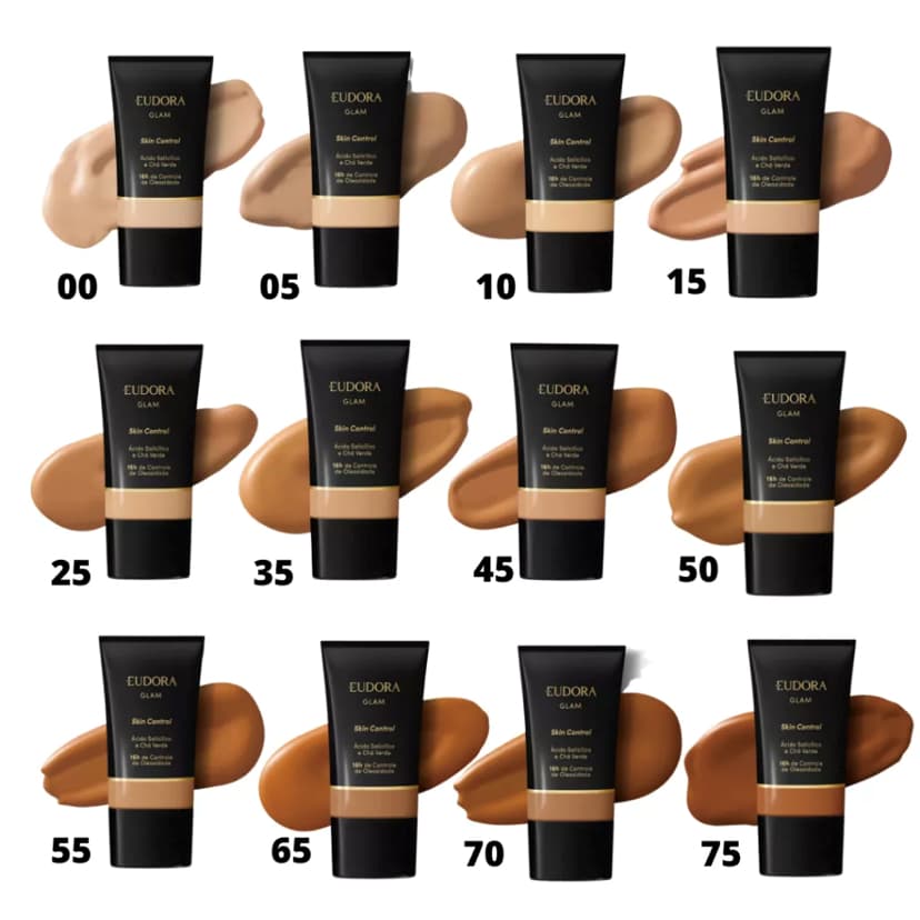 Eudora Base Líquida Glam Skin Control Cor 05 30ml ( Escolha a sua Cor )