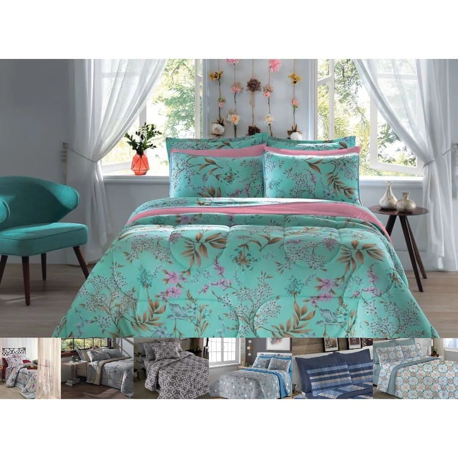 Jogo de Cama Casal 4 peças de Malha - lençol com elástico + lençol de cima + fronhas