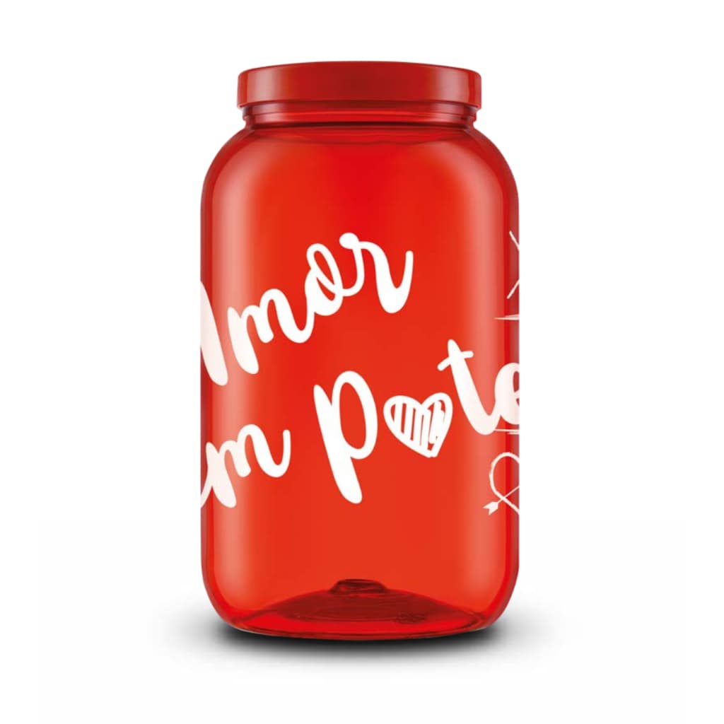 Pote Porta Ração Armazenador 3,6L Vermelho Amor em Potes Porta Guarda Ração Gato Cachorro Contêiner Dispenser Pet Com