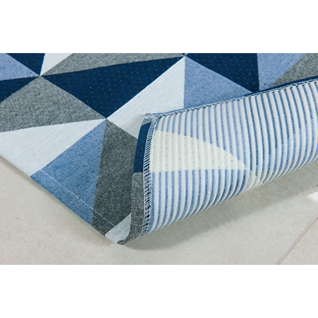 Tapete Passadeira geométrica em jacquard 0,65 x 2,00 borracha antiderrapante sala, quarto e sala
