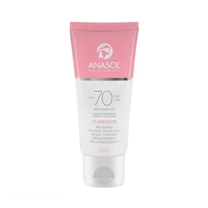 Protetor solar facial anasol clareador fps 70 com 60g