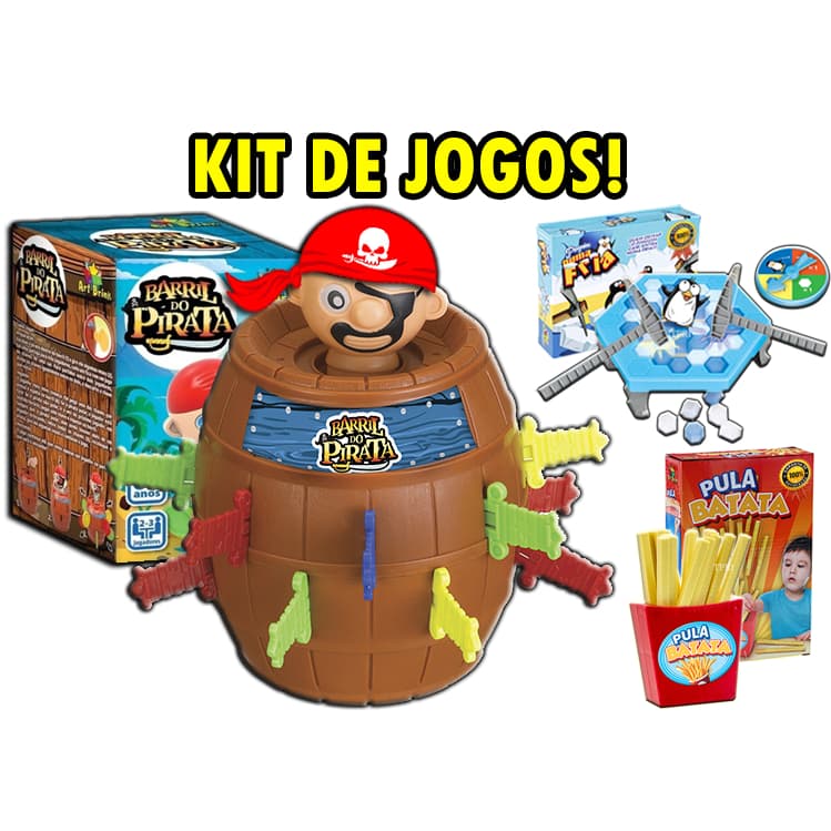 Pula Pirata Barril Brinquedo Infantil Jogo Tabuleiro Original Interativo Família Menino Menina 4+