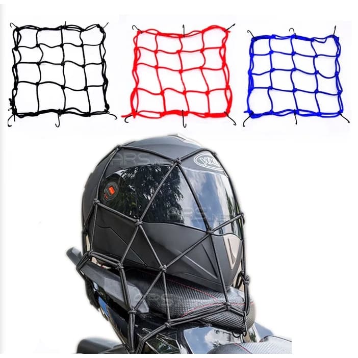 Elástico Rede Aranha P/ Capacetes e Carga 35x35cm Motos Bagageiro