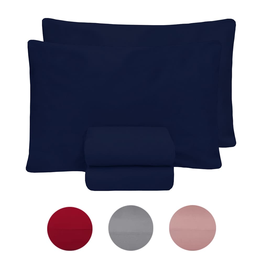 Kit Jogo Lençol Casal Super King c/ Elástico E Fronhas 3pçs 400 Fios Hotel Pousada Roupa de Cama Box Toque Macio