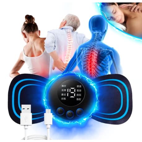 Mini Massageador Portátil Aparelho Massageador Elétrico Recarregável Dor muscular pescoço pernas coluna lombar USB fisioterapia relaxamento corporal