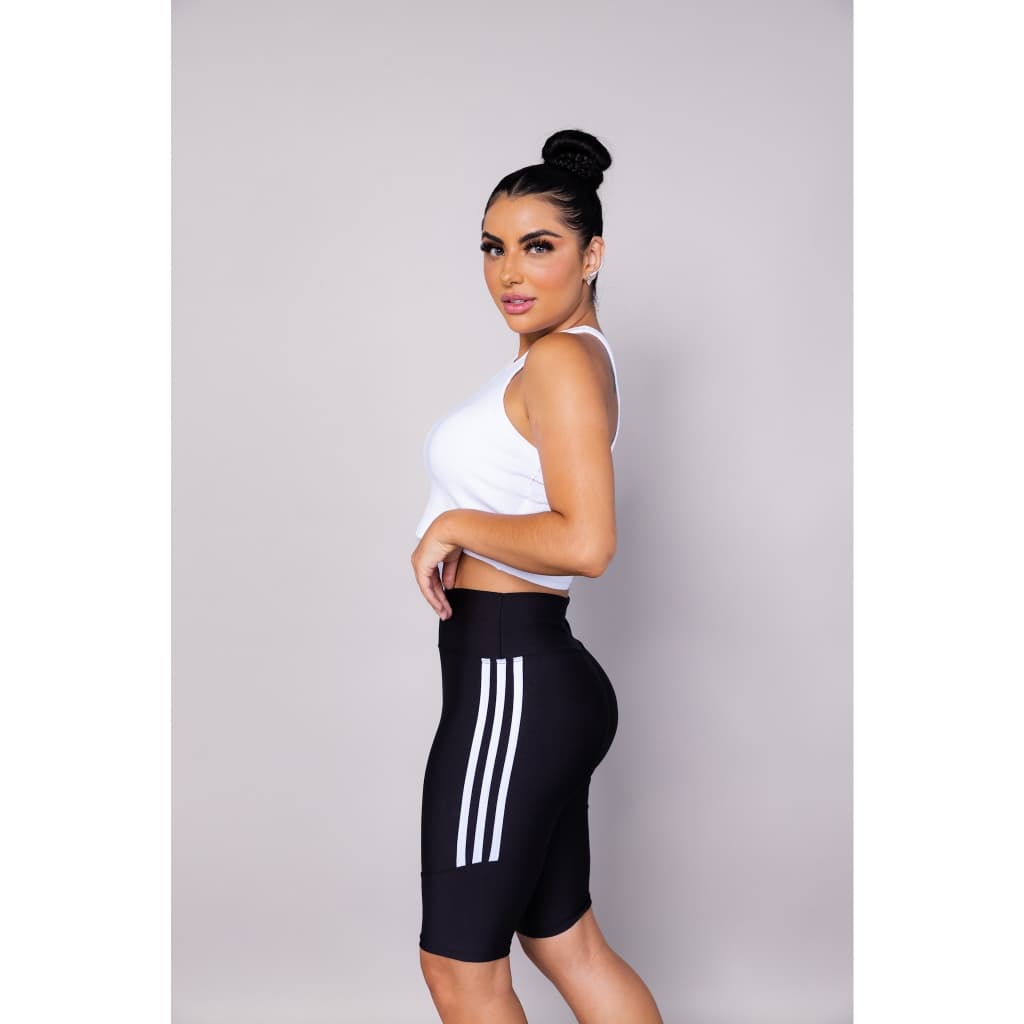 Short Legging Feminino/ Short Academia 3 Linhas/ Moda Fitness Feminina