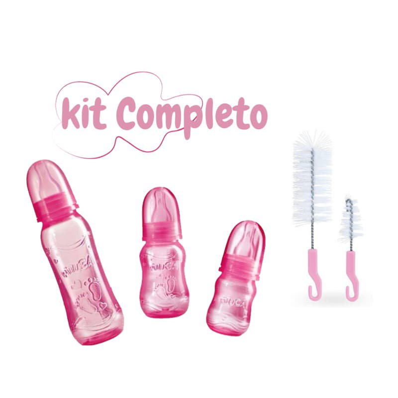 kit Mamadeiras + Escova Para Lavar Mamadeiras