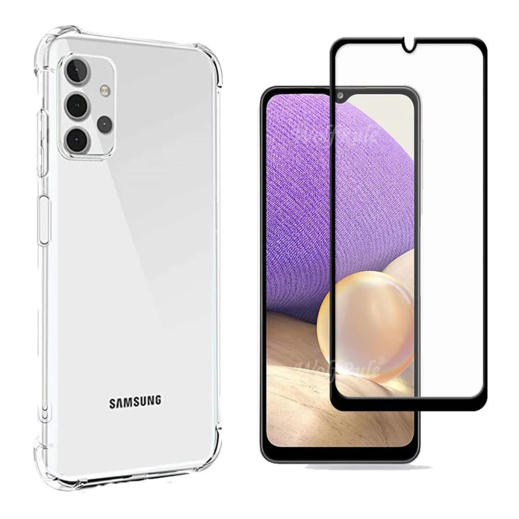 Kit Para Samsung A32 Película Privacidade + Capa Capinha Anti Shock
