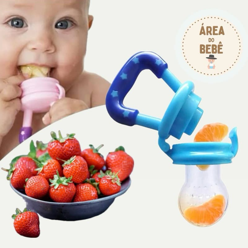 Chupeta Alimentadora Bebe Para Frutas Com Tampa Higiênica Prática Com Bico De Mamadeira Macio  Introducao Alimentar Introduzir Os Alimentos Chupeta Alimentacao Do Bebe Crianca Infantil