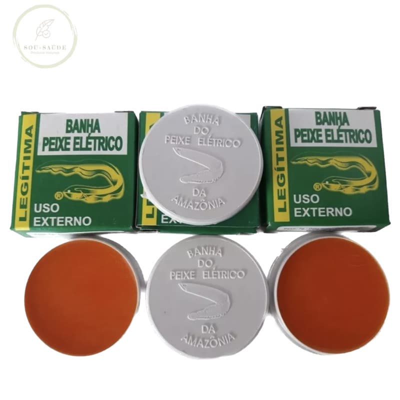 kit c/3 unidades - Pomada Banha de Peixe elétrico -Legítima - 7gr