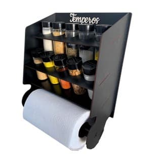 Porta Condimentos Temperos + 10 Potes Completo Premium Com Potes E Etiquetas