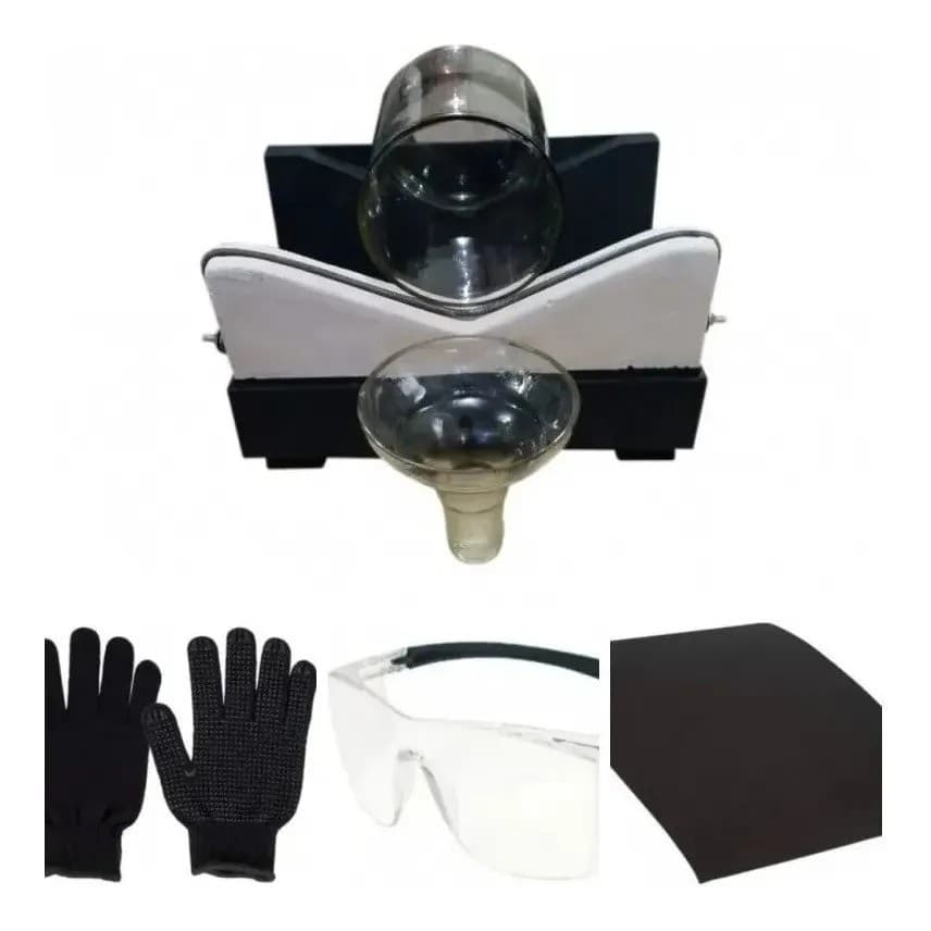 Kit maquina cortadora de garrafa de vidro mais 4 Resistencias Luva Óculos Lixa kit completo