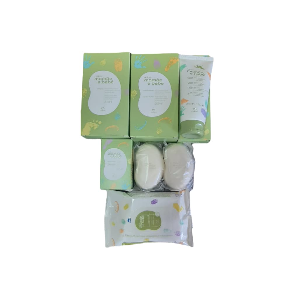 Kit Mamãe Bebê Econômico Colônia Hidratante Sabonete Liquido Shampoo Condicionador