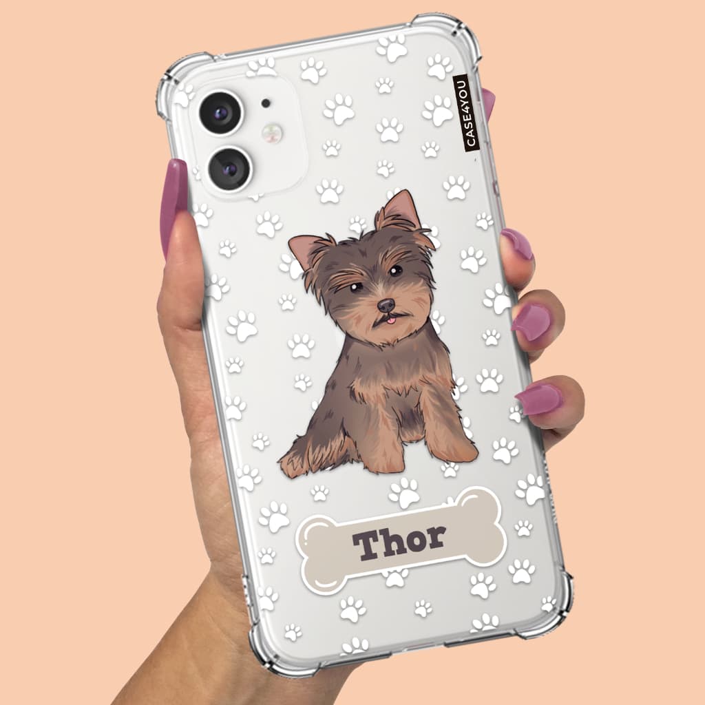 Capa Capinha de celular Personalizada Anti-impacto com nome Yorkshire