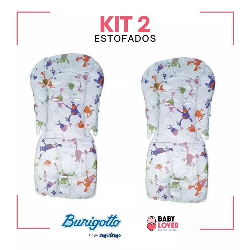 kit 2 Capa Forro Estofado Acolchoado da Cadeira de Alimentação Refeição Bon Appetit Compatível Galzerano Standard Laminado em PVC Original Burigotto