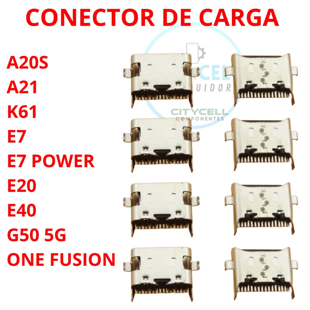 Kit Conector De Carga Sam A20S A21 Moto K41S K61S moto E7 e7  power E20 E30 E40 G50 Tipo C