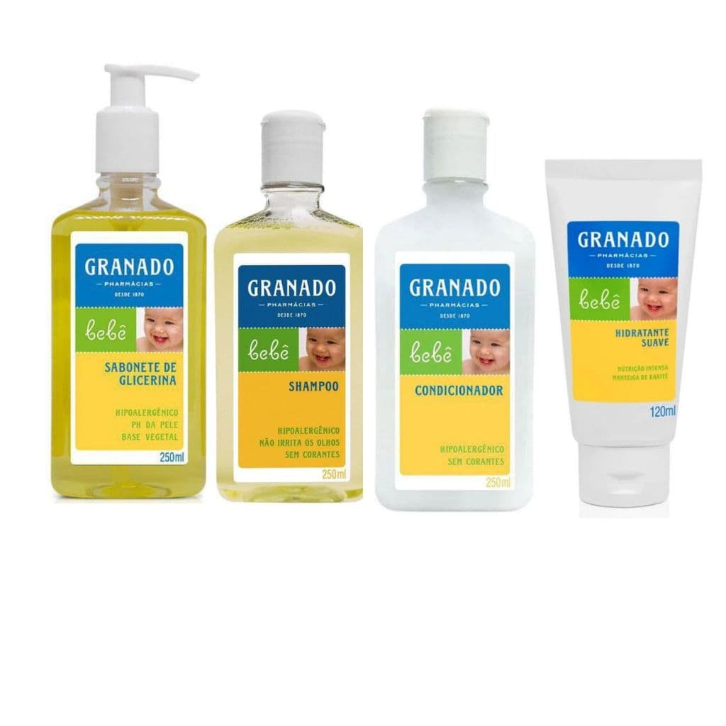 Kit Granado Bebê (sab. líquido, shampoo, cond e loção hidratante) - 04 Produtos
