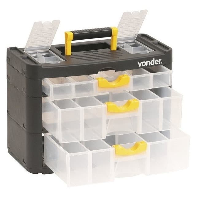 Caixa Organizador C/3 Gavetas Opv400 Caixa Plástica Vonder