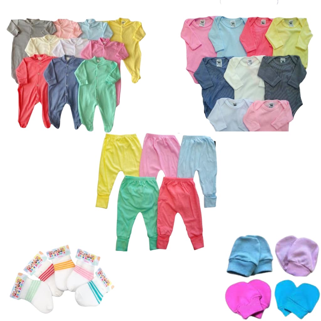 Kit De Enxoval Maternidade 12 Peças Body Mijão Macacão Bebês enxoval .