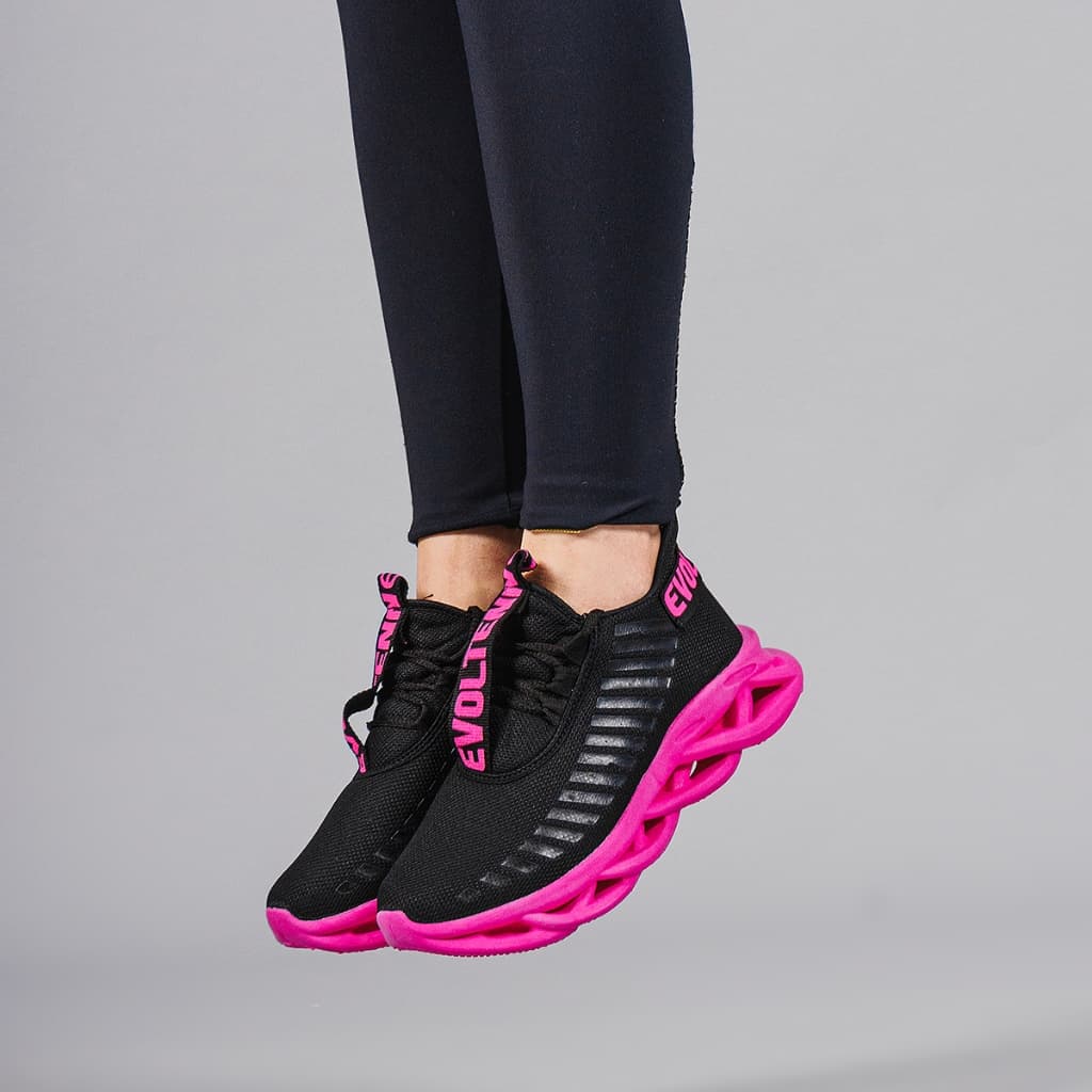 Tênis Esportivo Feminino Academia Treino Crosfit Ajuste Cadarço Pink Varias Cores Tendência Promoção