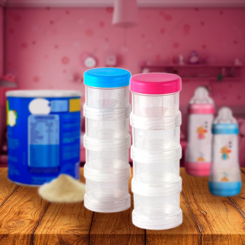 Kit 2 Porta Leite em Pó Empilhável para Bebê Fórmula Infantil Viagem Bolsa Maternidade