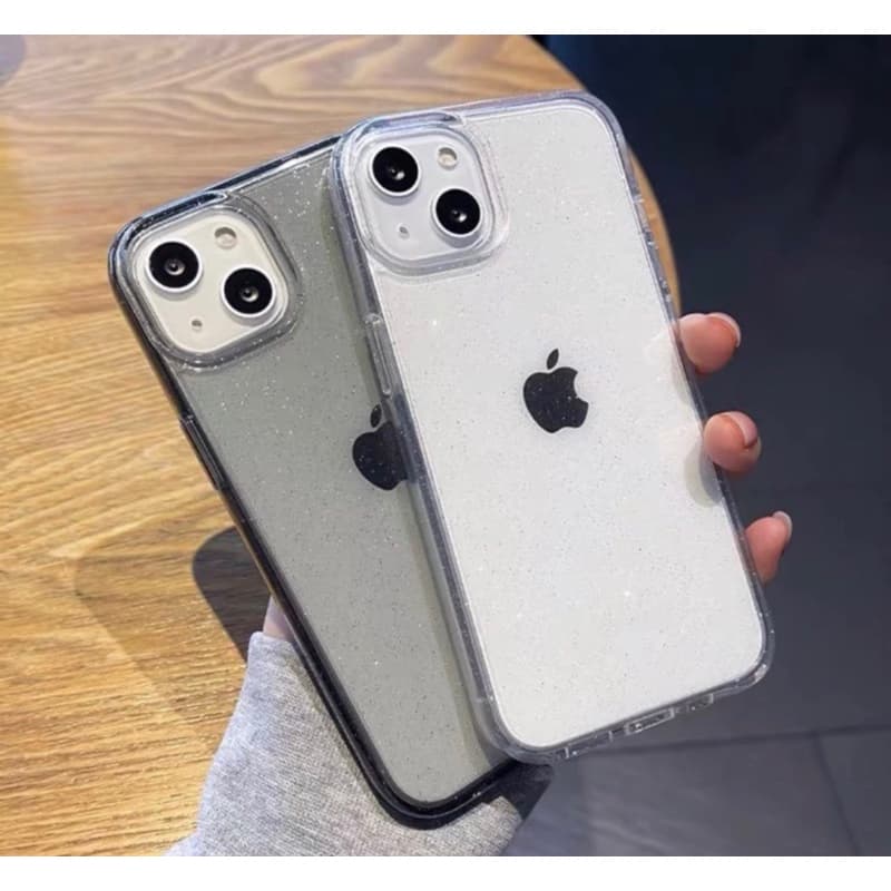 Capinha Capa case Antipacto Com Glitter acrilico Capinha De Luxo Resistente Para IPhone XR / 11 / 14 / 15 / 12 / 13 /16