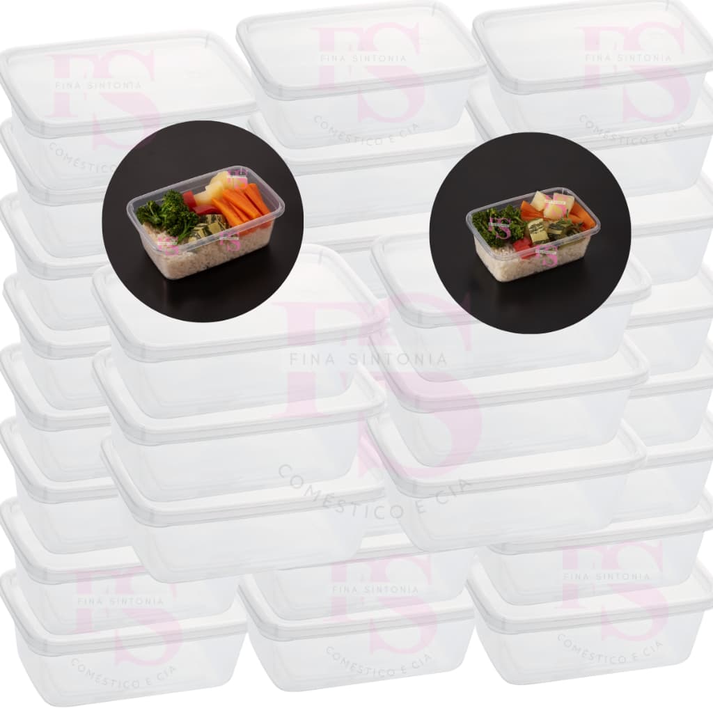 Potes Organizador 500ml Até 30 Peças Cozinha Tampa Vasilhas Para Freezer Microondas Multiuso