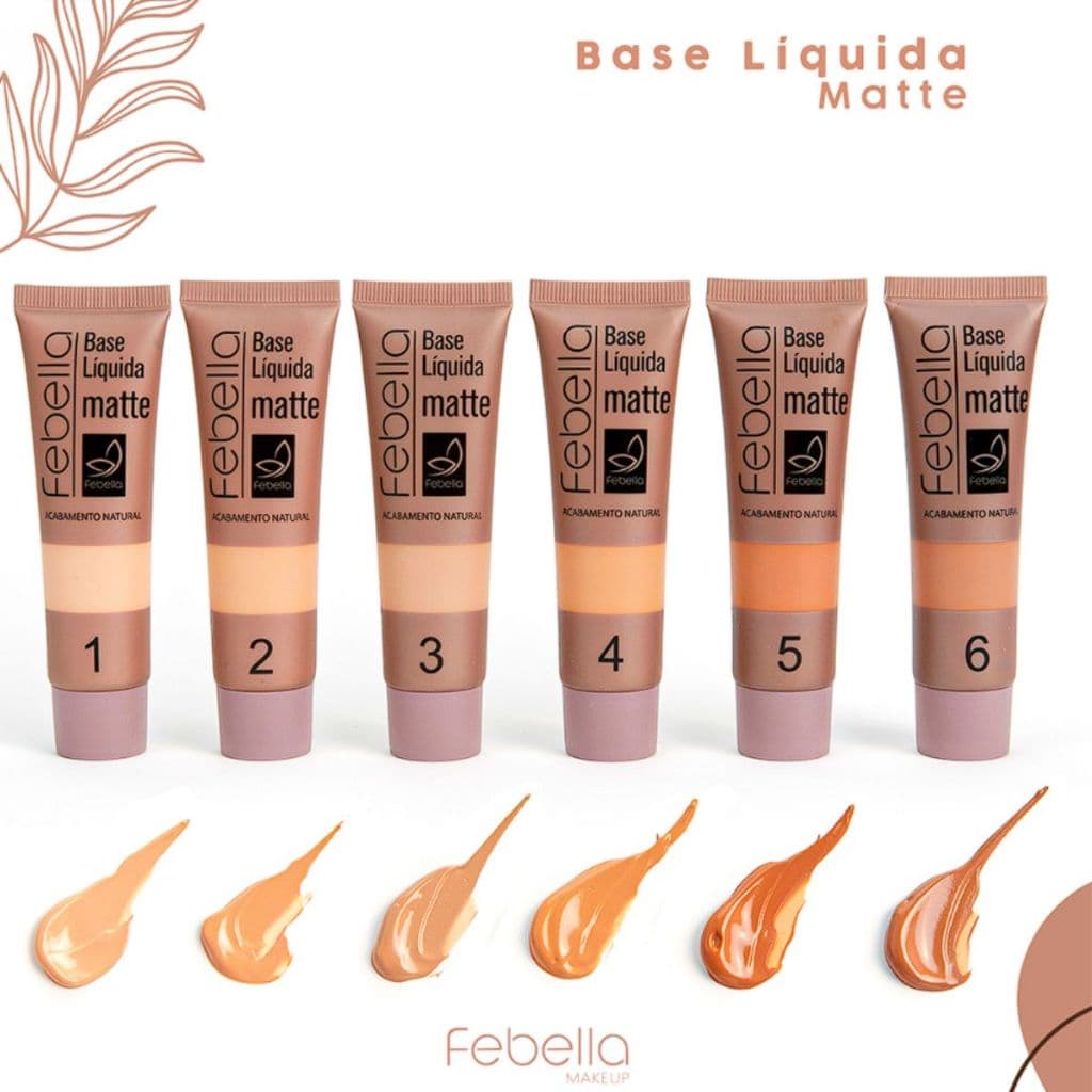 Base Líquida Matte Acabamento Natural 30ml - Febella