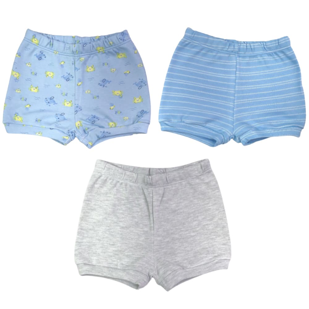 Shorts Bebê Suedine Menino Liso Estampado Short Infantil Tapa Fralda Kiko E Kika Shortinho Bebe Masculino Ref 10377