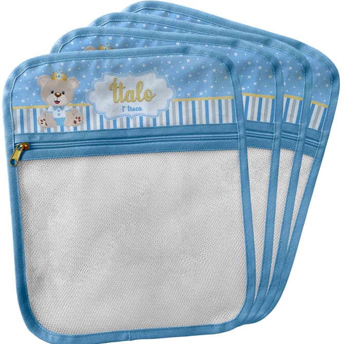Saquinhos Organizador Saída Maternidade Recém Nascido Urso Principe Azul Claro Personalizado