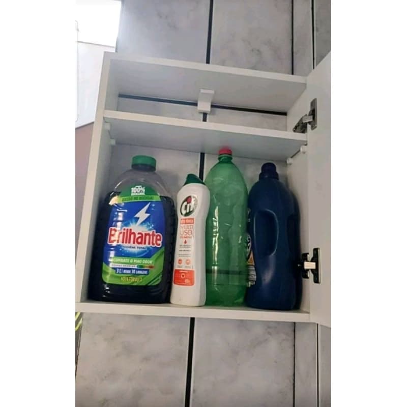 Nicho Aéreo Com Porta Organizador Para Banheiro Lavanderia