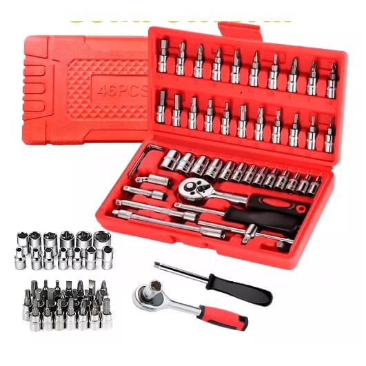 Conjunto de soquete ferramenta de reparo de carro chave de catraca - kit de ferramentas de reparação 46 peças