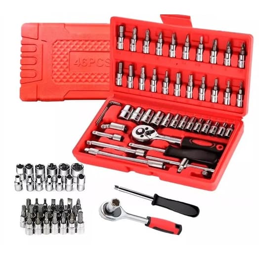 Conjunto de soquete ferramenta de reparo de carro chave de catraca - kit de ferramentas de reparação 46PEÇAS