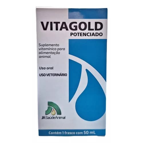 Vitagold Potenciado 50 ml Suplemento vitaminico para alimentação animal
