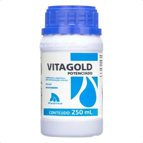 Vitagold Potenciado 250 ml Suplemento vitaminico para alimentação animal