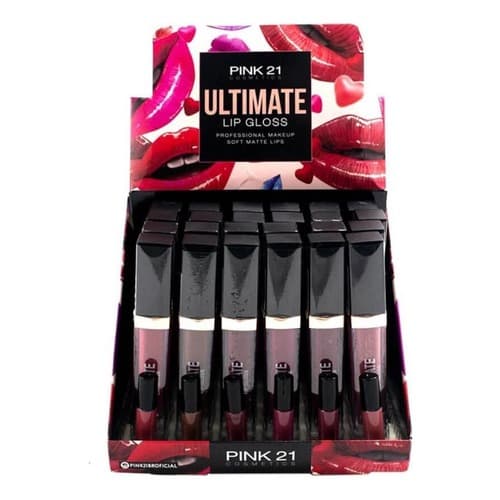 Box c/ 24 Batom Liquido Lip Gloss Matte Alta Duração e Acabamento