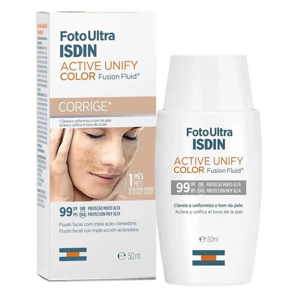 Protetor Solar Facial Isdin Active Unify Fps 99 50ml color