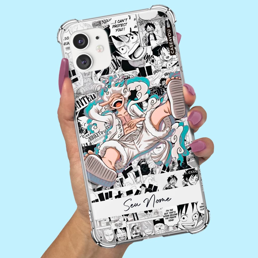 Capa Capinha de celular Personalizada Anti-impacto com nome One Piece Gear 5