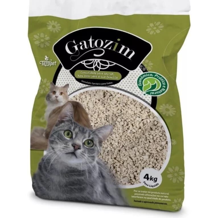 Areia Sanitária Gatozim 100% Natural Para Gatos - 4 kg