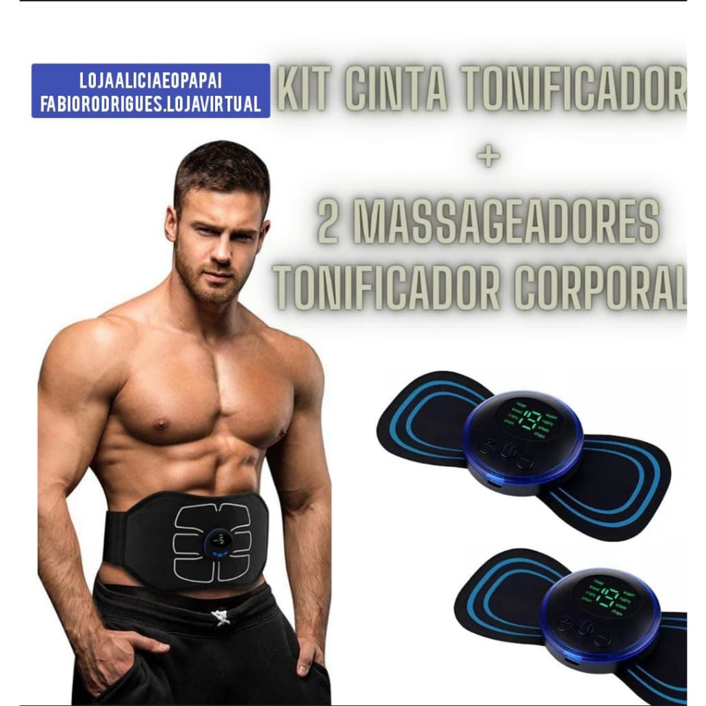 Kit Cinta Tonificador Muscular Ems Recarregável + Tonificador Muscular Massageador Corporal Ems Recarregável ou Itens separados
