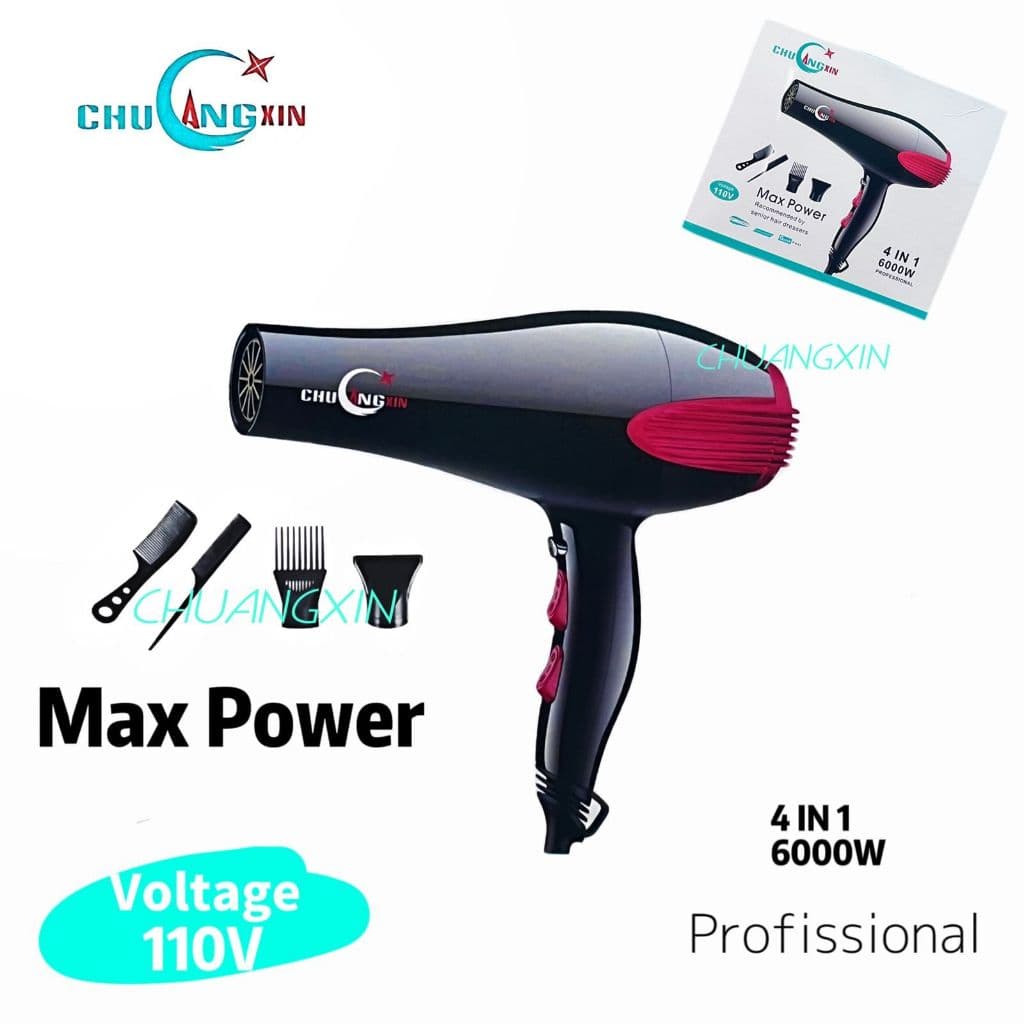 Secador De Cabelo Turbo Profissional 6000w 4 Em 1 110v / 220v